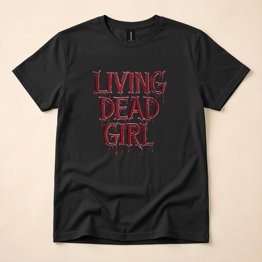 Dripping Blood Living Dead Girl Zombie Halloween T-Shirt