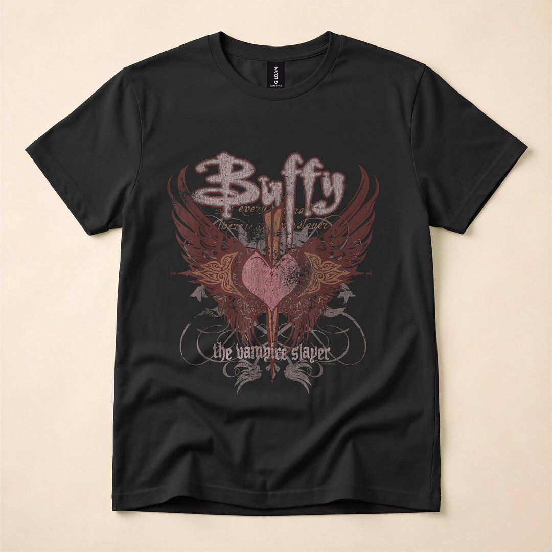 Buffy the Vampire Slayer Gothic Winged Heart T-Shirt