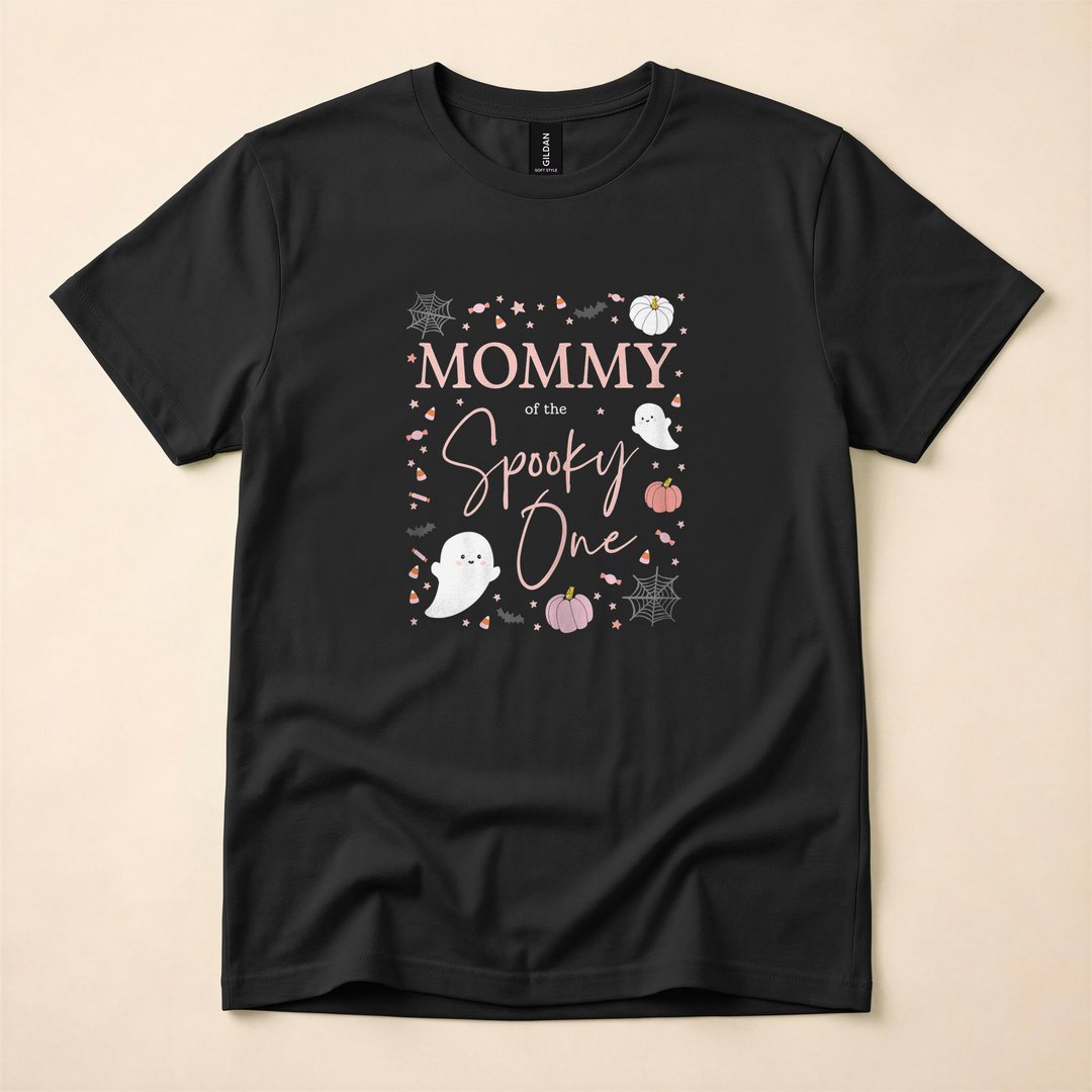 Mommy of the Spooky One Pink Halloween Birthday T-Shirt