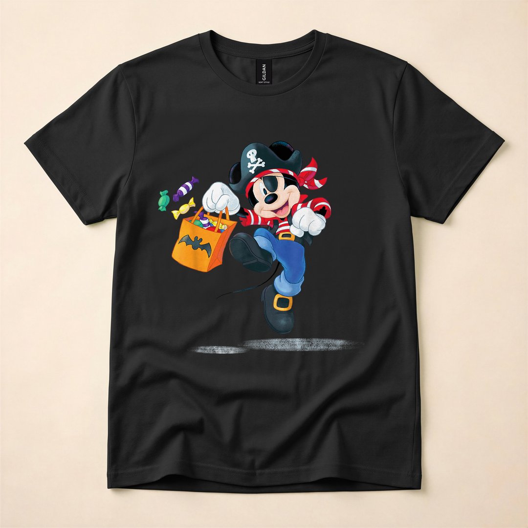 Mickey Mouse Pirate Trick-or-Treat Halloween T-Shirt