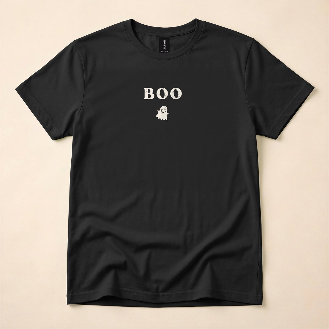 Minimalist Boo Ghost Lazy Halloween Costume T-Shirt