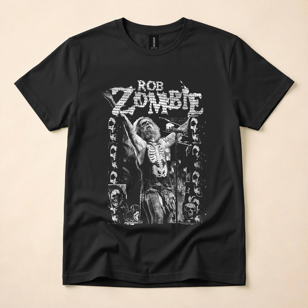 Rob Zombie Skulls Horror Rock Halloween T-Shirt