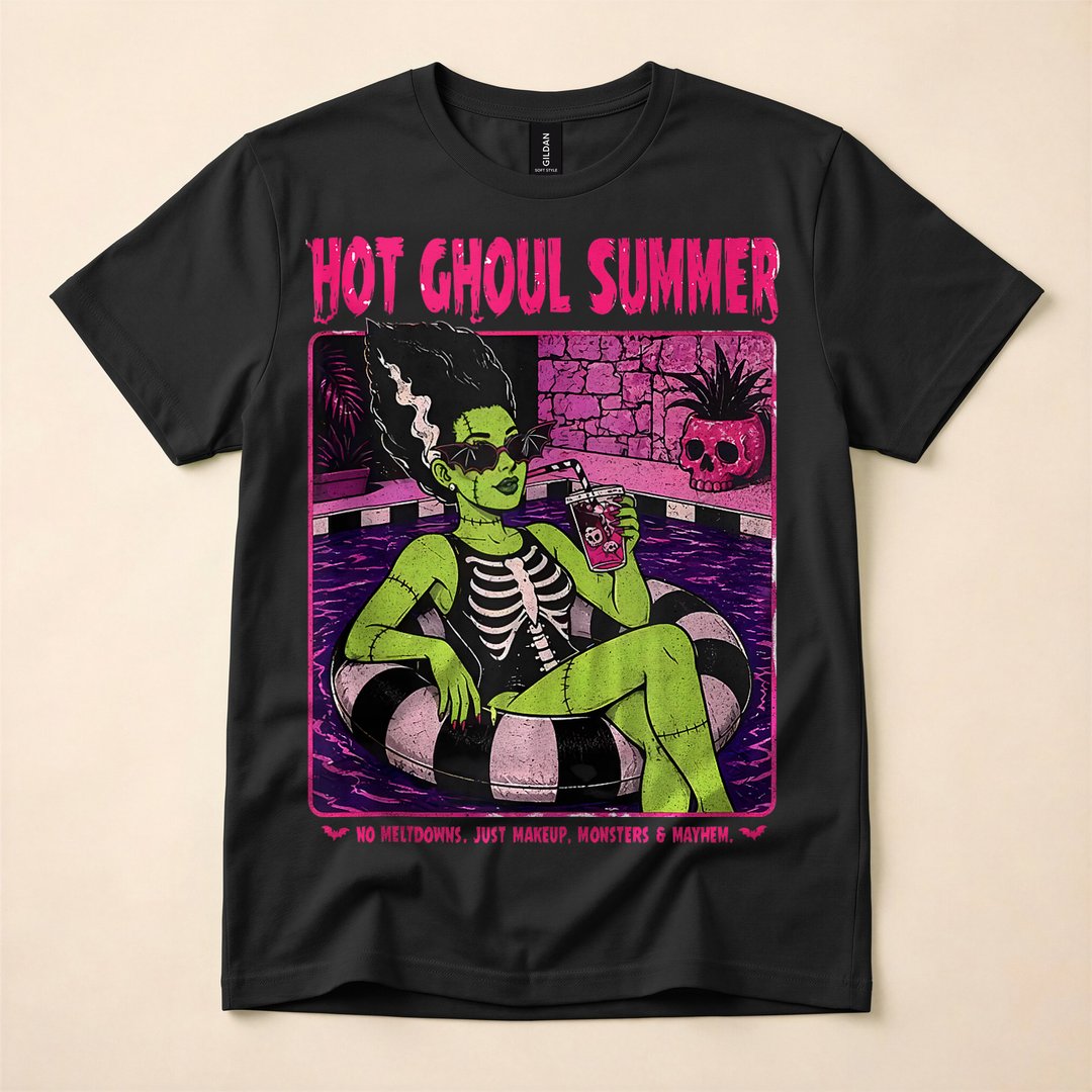 Retro Bride of Frankenstein Hot Ghoul Summer T-Shirt