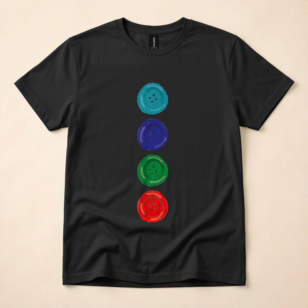 Groovy Blue Cat Four Buttons Halloween Costume T-Shirt - photo 3