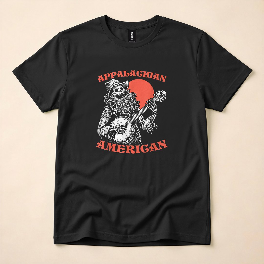 Appalachian Skeleton Banjo Player Bluegrass T-Shirt - photo 3