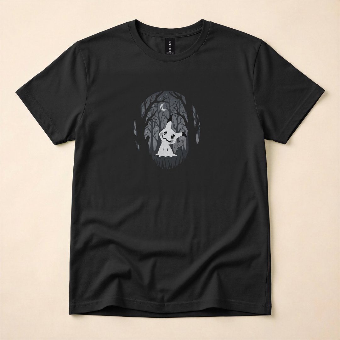 Mimikyu Ghost Type Dark Spooky Forest Pokemon T-Shirt - photo 1