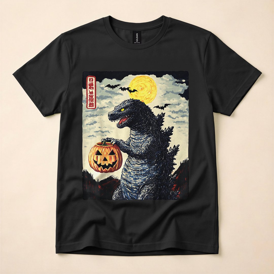 Vintage Japanese Monster Trick or Treat Pumpkin T-Shirt