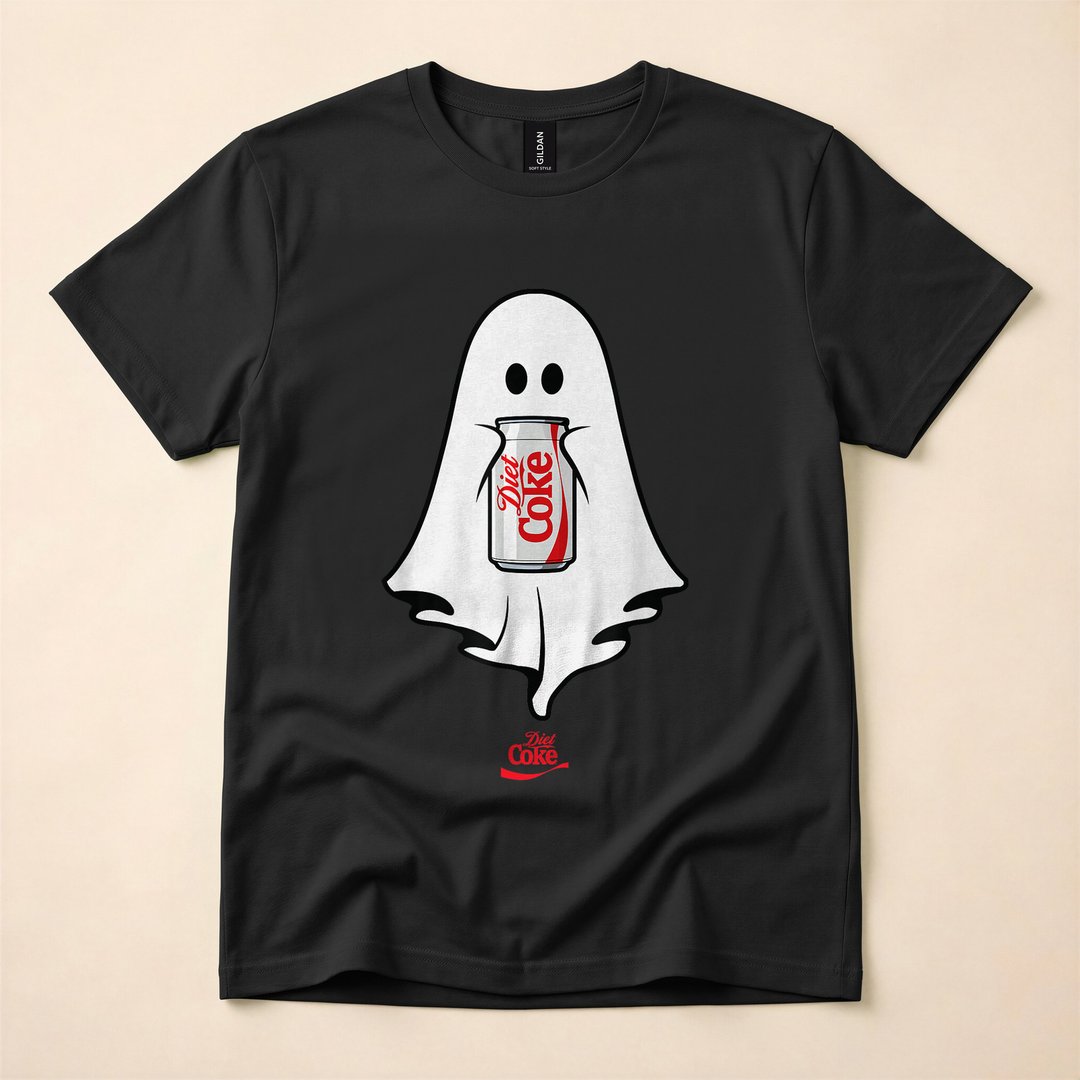 Diet Coke Ghost Holding a Can Halloween T-Shirt