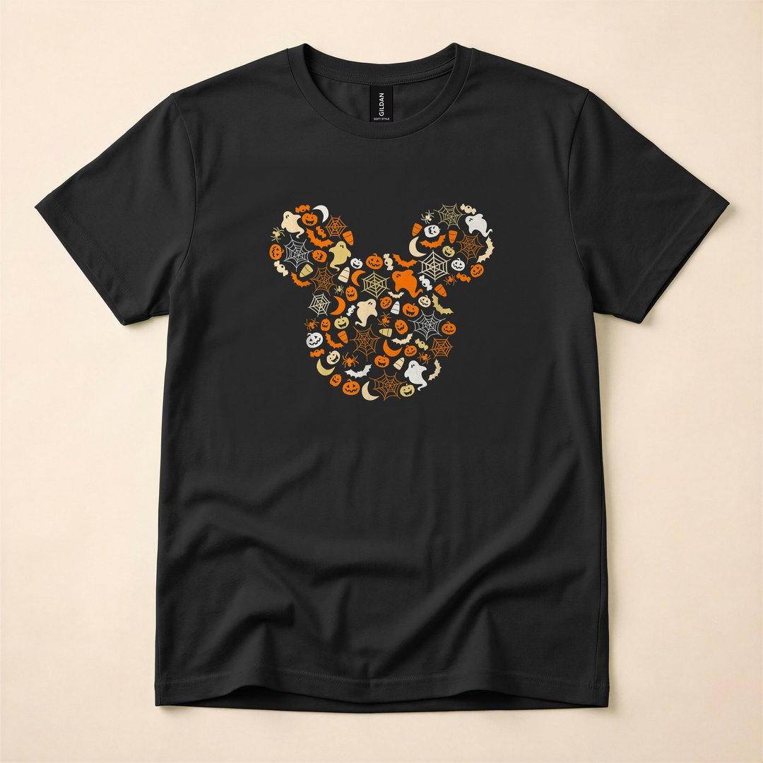 Mickey Mouse Ghosts Pumpkins and Spiders Halloween T-Shirt - photo 1
