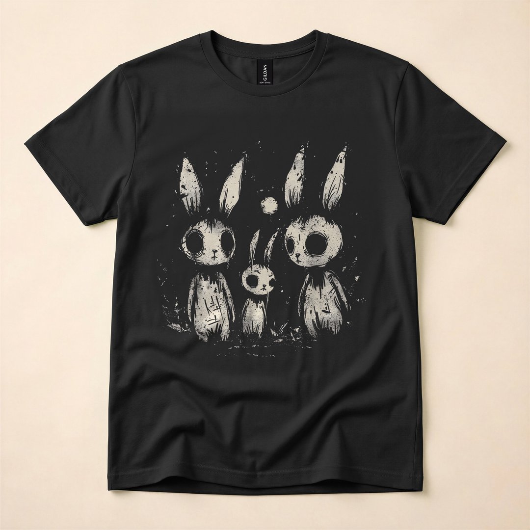 Creepy Cute Bunny Horror Goth Grunge T-Shirt