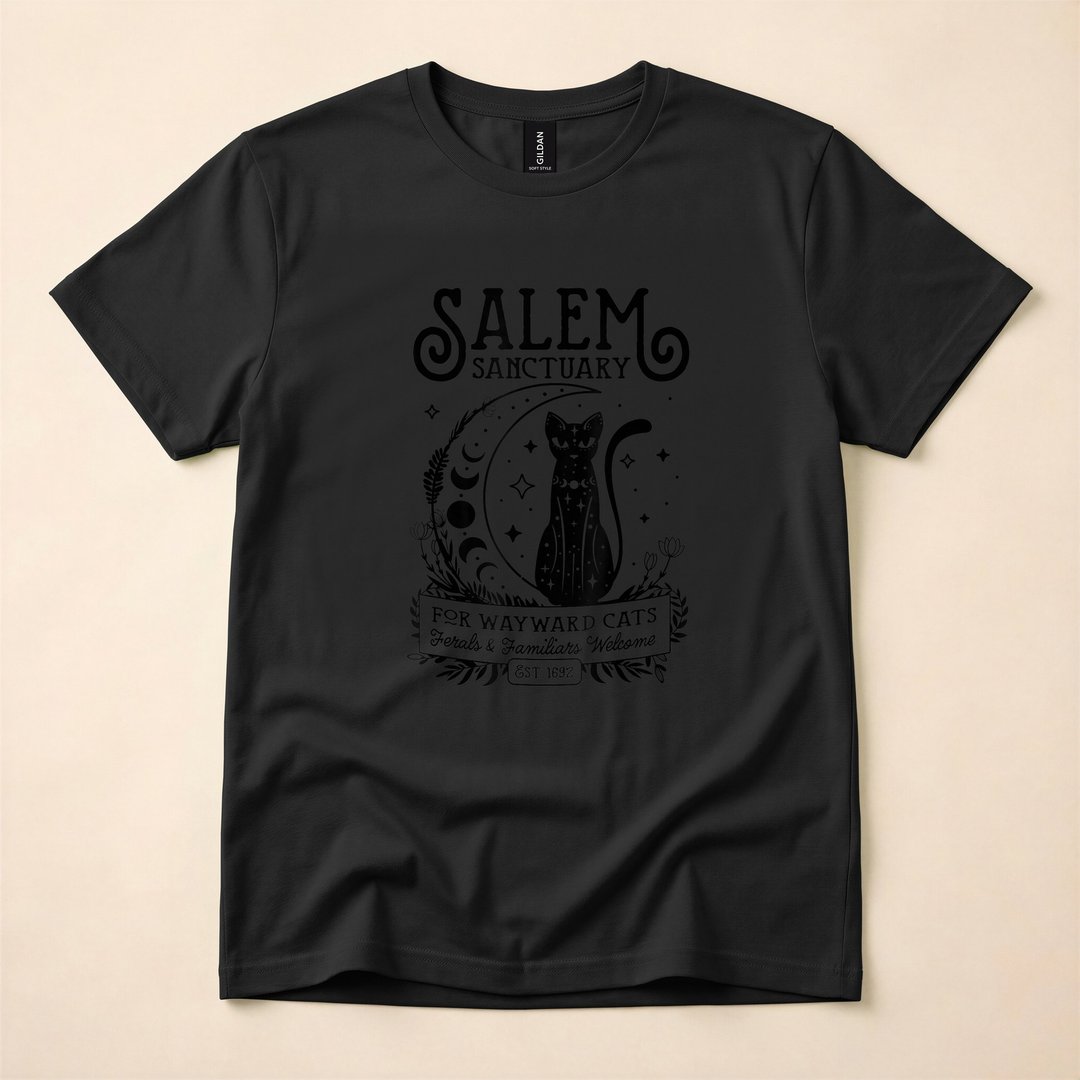 Salem Home for Wayward Black Cats 1692 Witch T-Shirt - photo 3