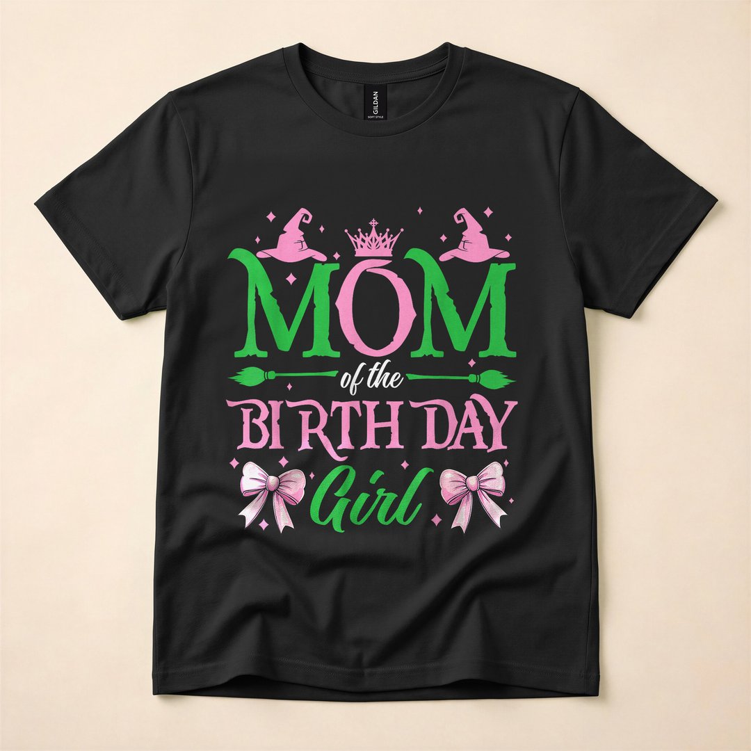 Mom of the Birthday Girl Witch Halloween Family T-Shirt