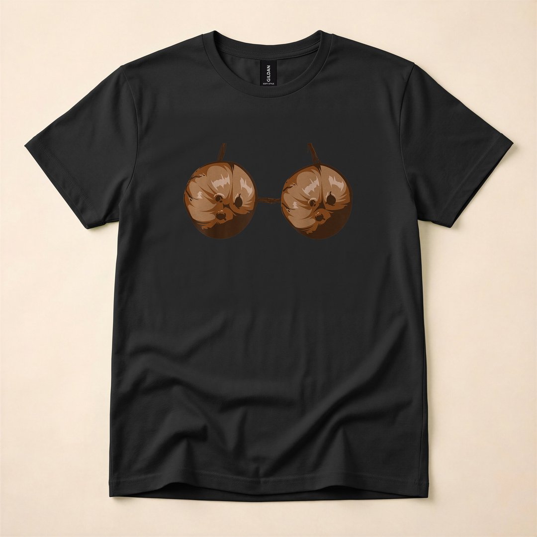 Coconut Bra Funny Last-Minute Halloween Costume T-Shirt - photo 3