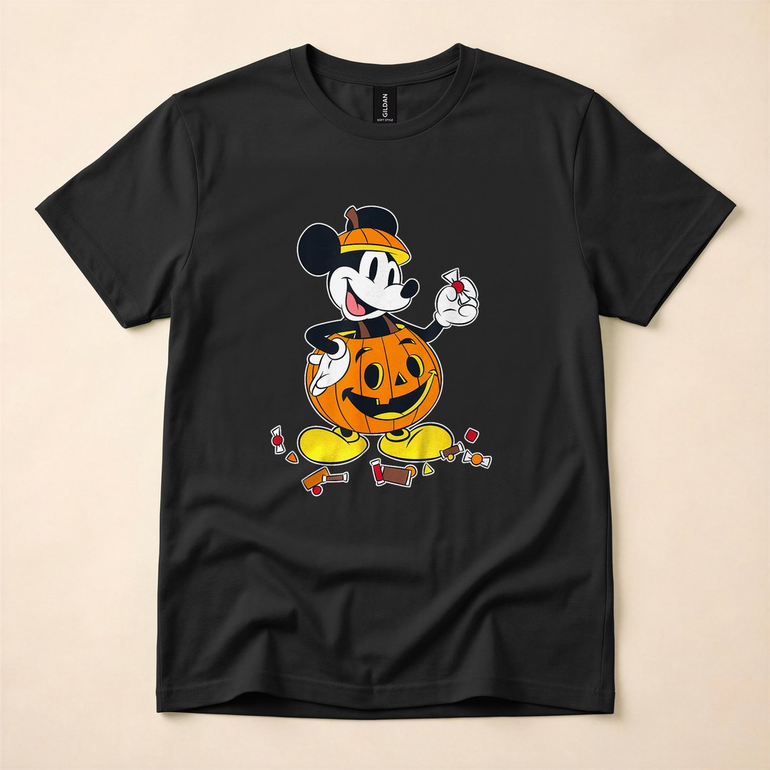 Mickey and Friends Pumpkin Halloween Costume T-Shirt, Cute Spooky Season Party Tee