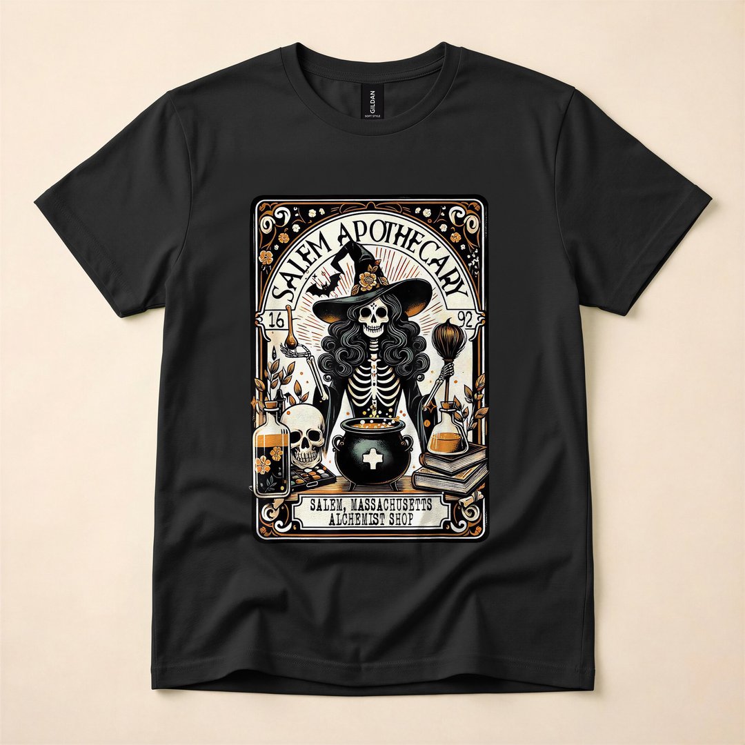 Vintage Salem Apothecary Witch Halloween T-Shirt