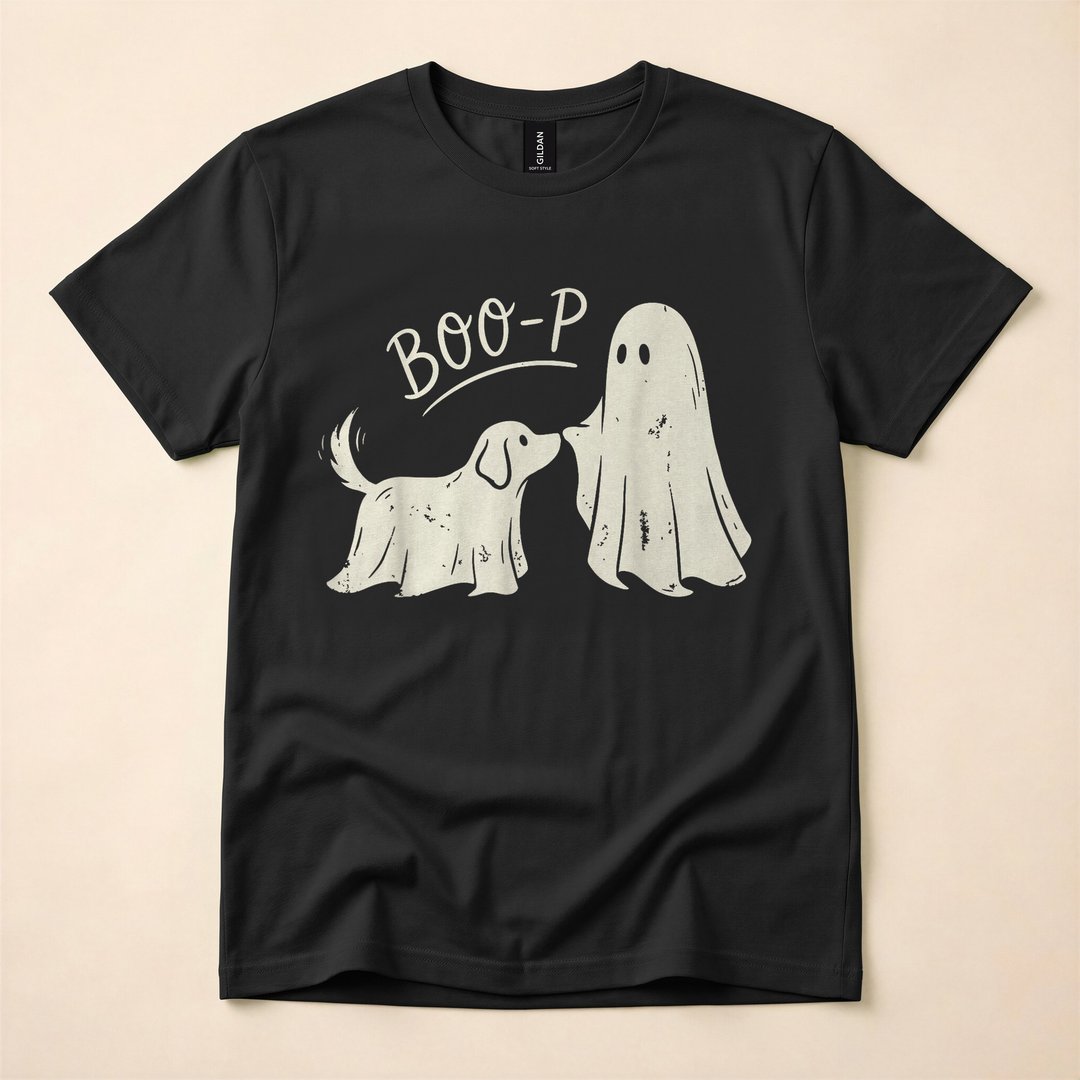 Boop the Ghost Dog Cute Spooky Season Dog Lover T-Shirt