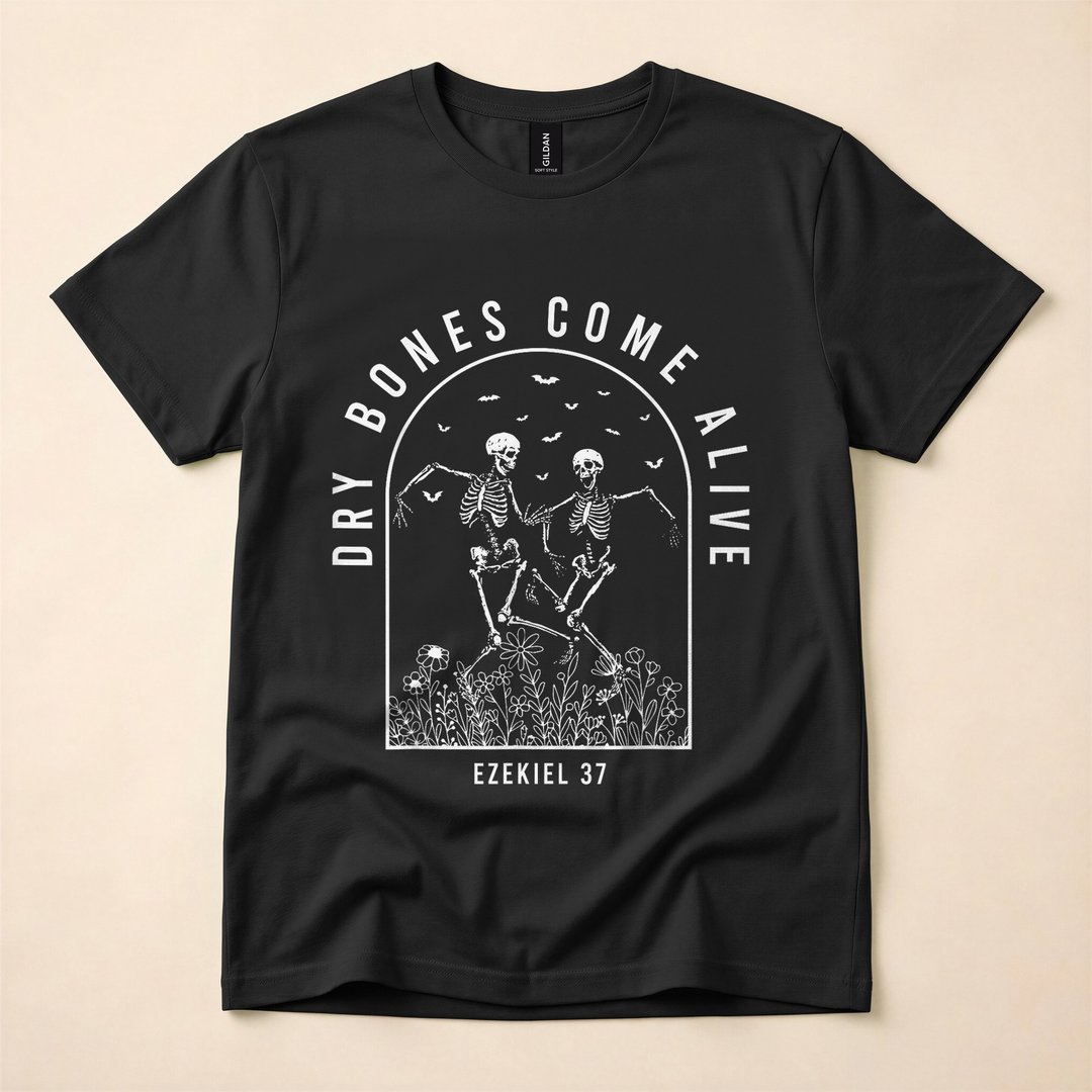 Dancing Skeleton Dry Bones Come Alive Halloween T-Shirt