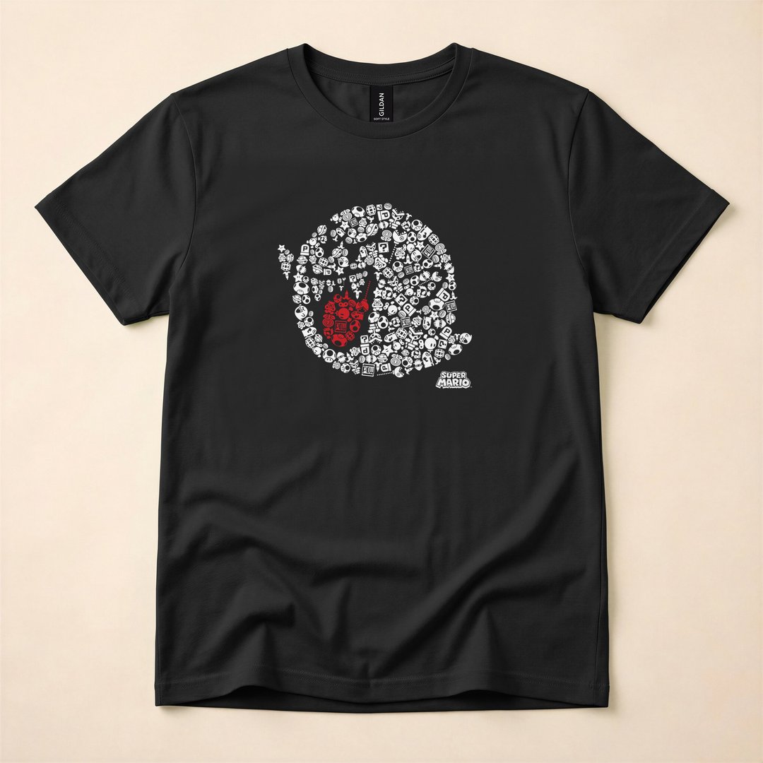 Super Mario Boo Ghost Portrait Nintendo T-Shirt