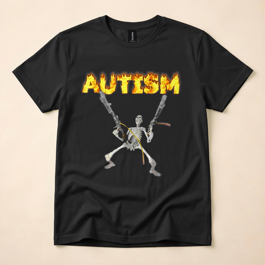 Autism Skeleton Funny Meme Halloween T-Shirt