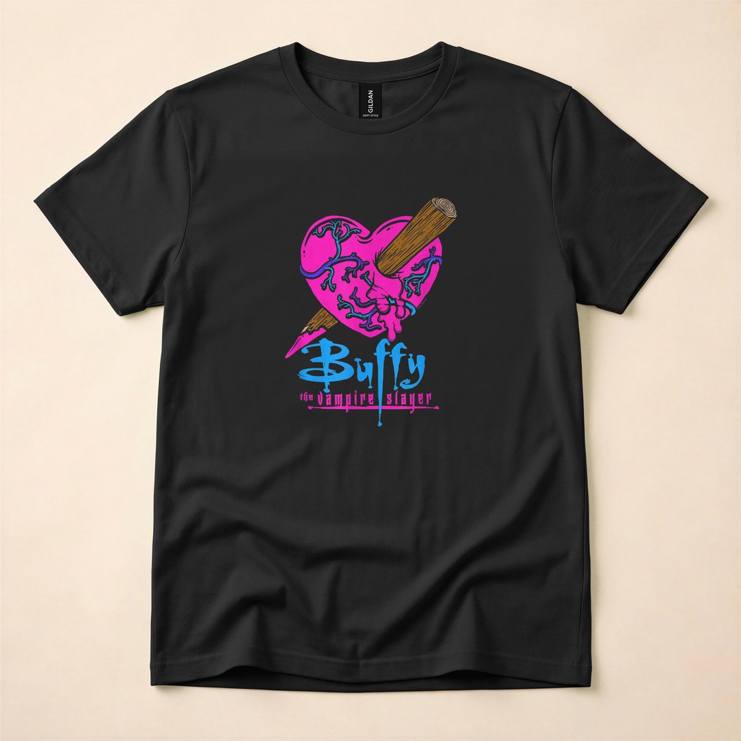 Buffy The Vampire Slayer Colorful Staked Heart T-Shirt