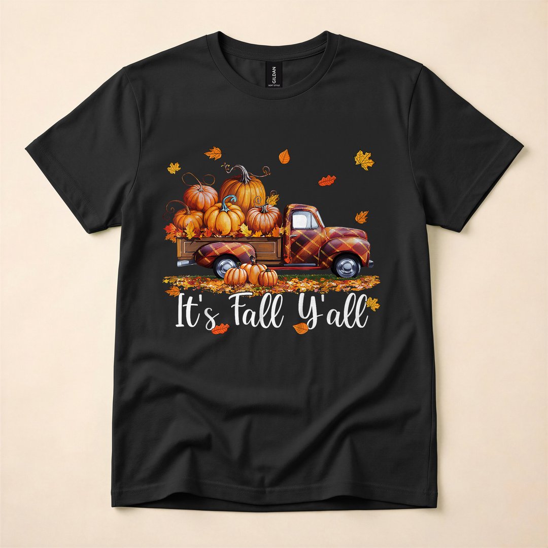 It's Fall Y'all Pumpkin Truck Autumn T-Shirt