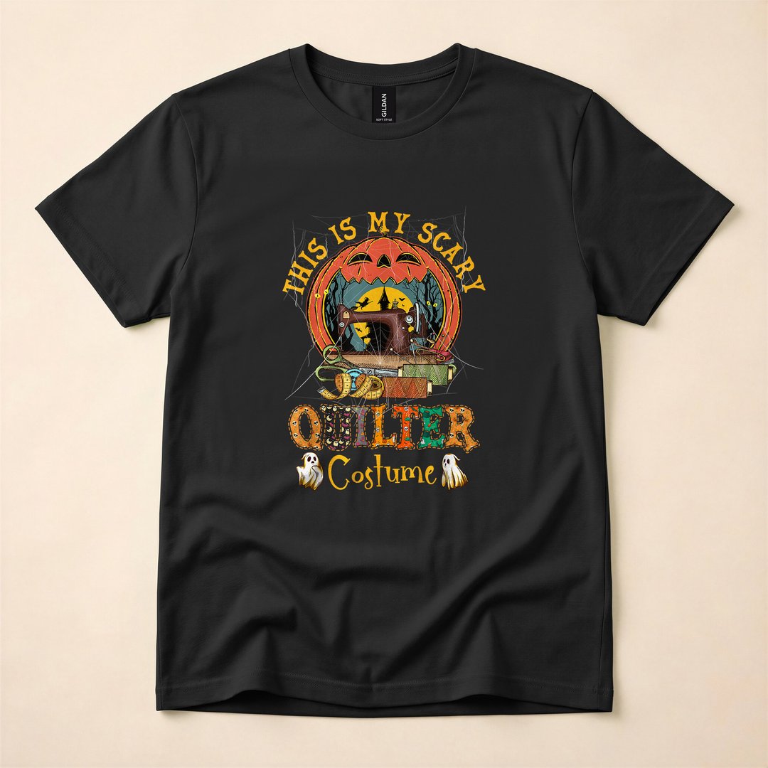 This Is My Scary Quilter Costume Pumpkin Halloween T-Shirt