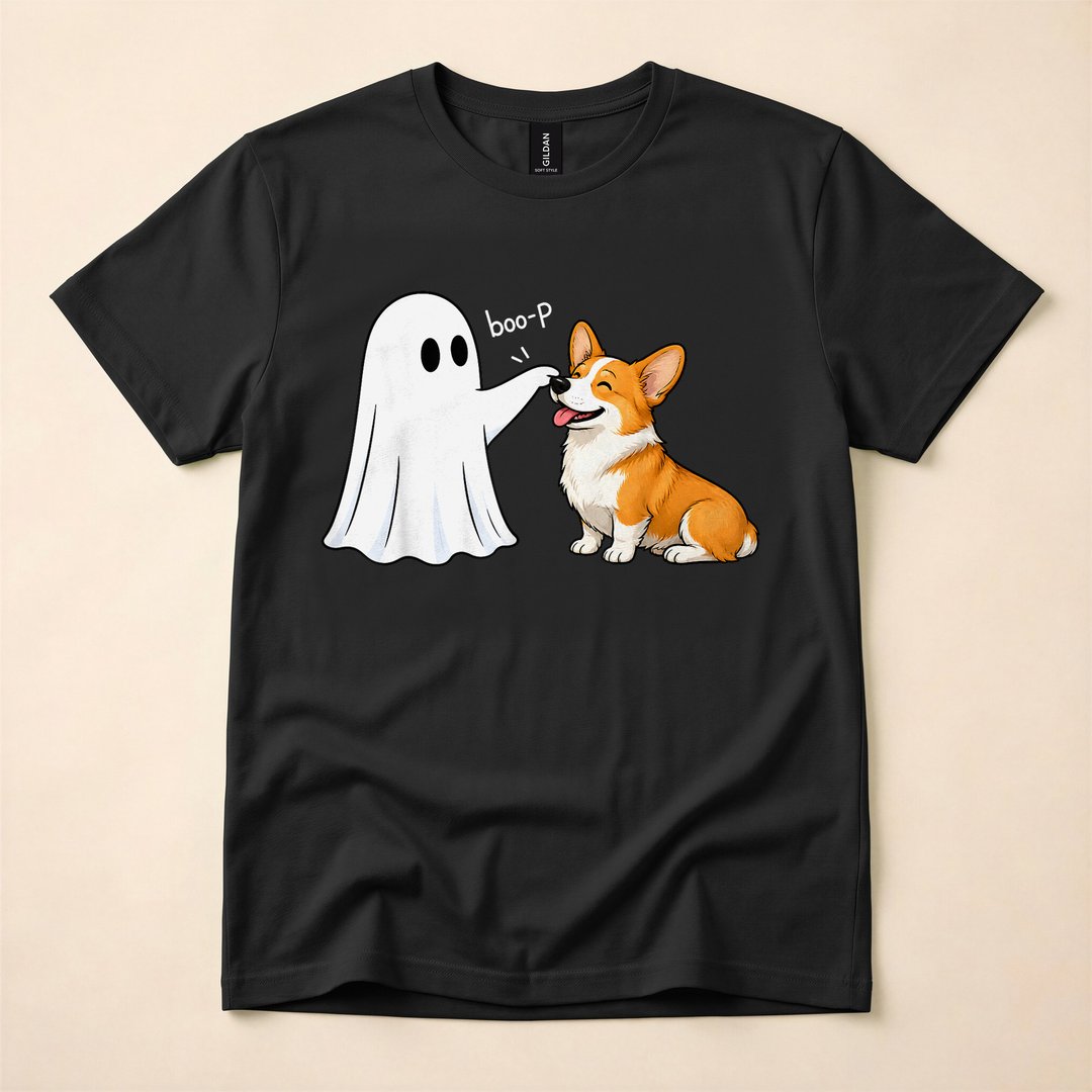 Corgi Boo-p Ghost Funny Dog Lover Halloween T-Shirt