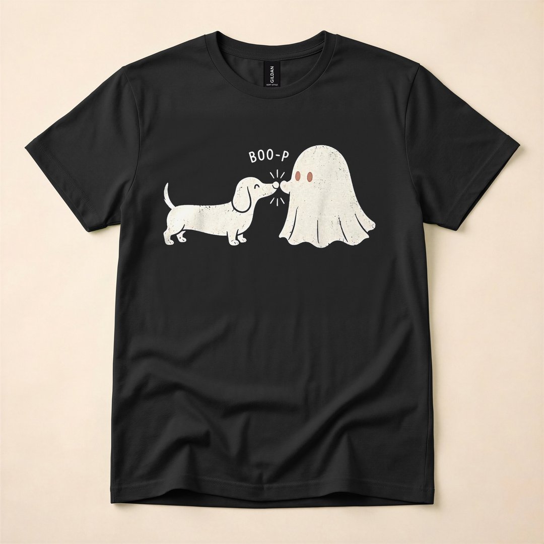 Boo Ghost Dachshund Funny Halloween Dog Lover T-Shirt