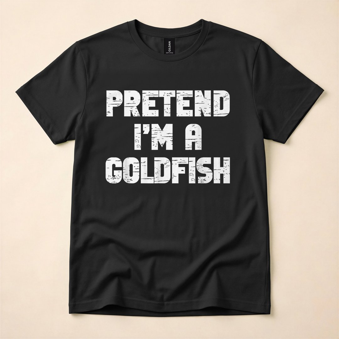 Pretend I'm a Goldfish Lazy Halloween Costume T-Shirt - photo 3