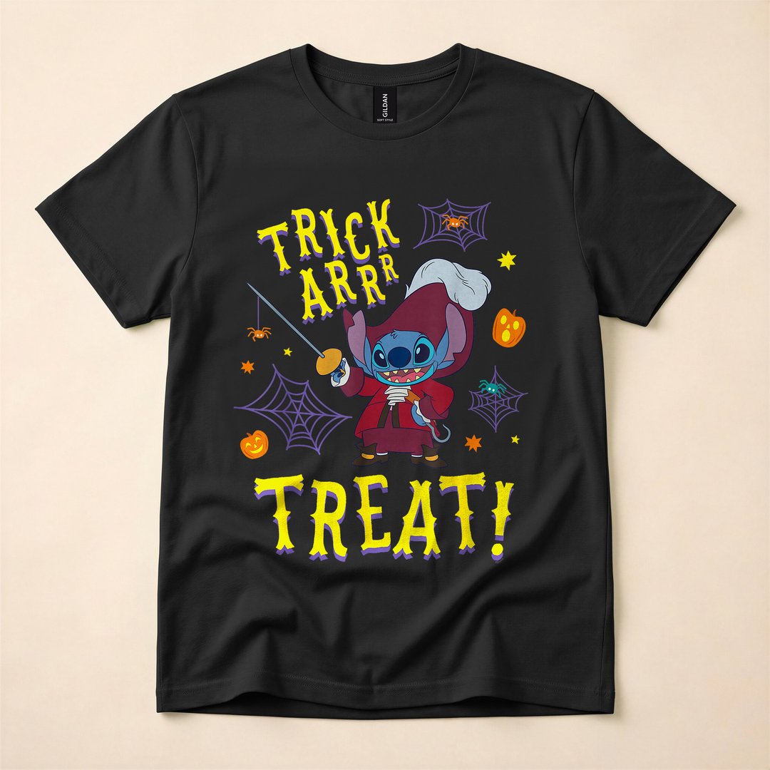 Stitch Captain Hook Trick ARR Treat Halloween T-Shirt