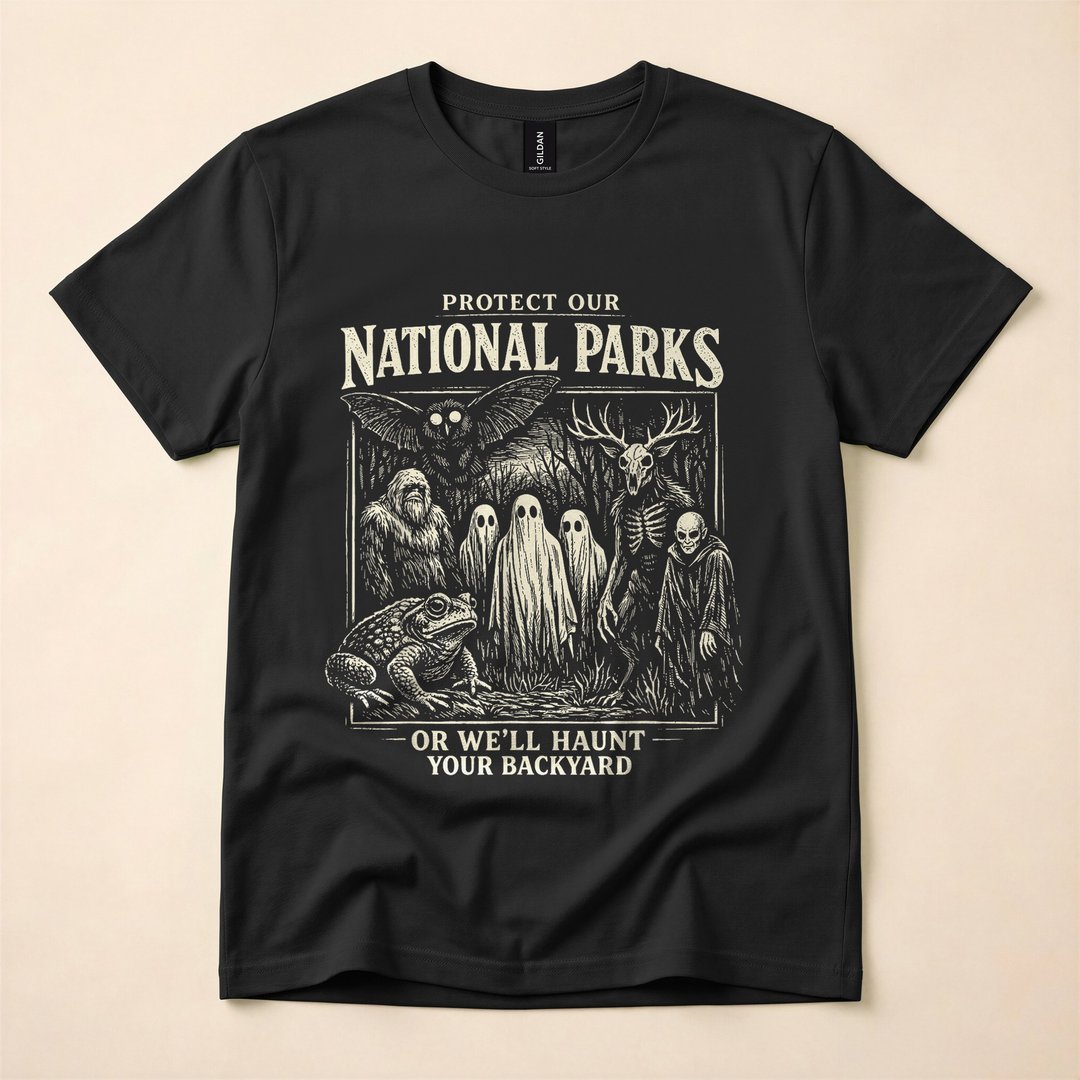 Protect Our National Parks Bigfoot Mothman Cryptid Halloween T-Shirt
