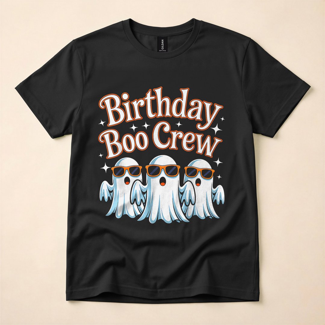 Birthday Boo Crew Matching Halloween Ghost Party T-Shirt
