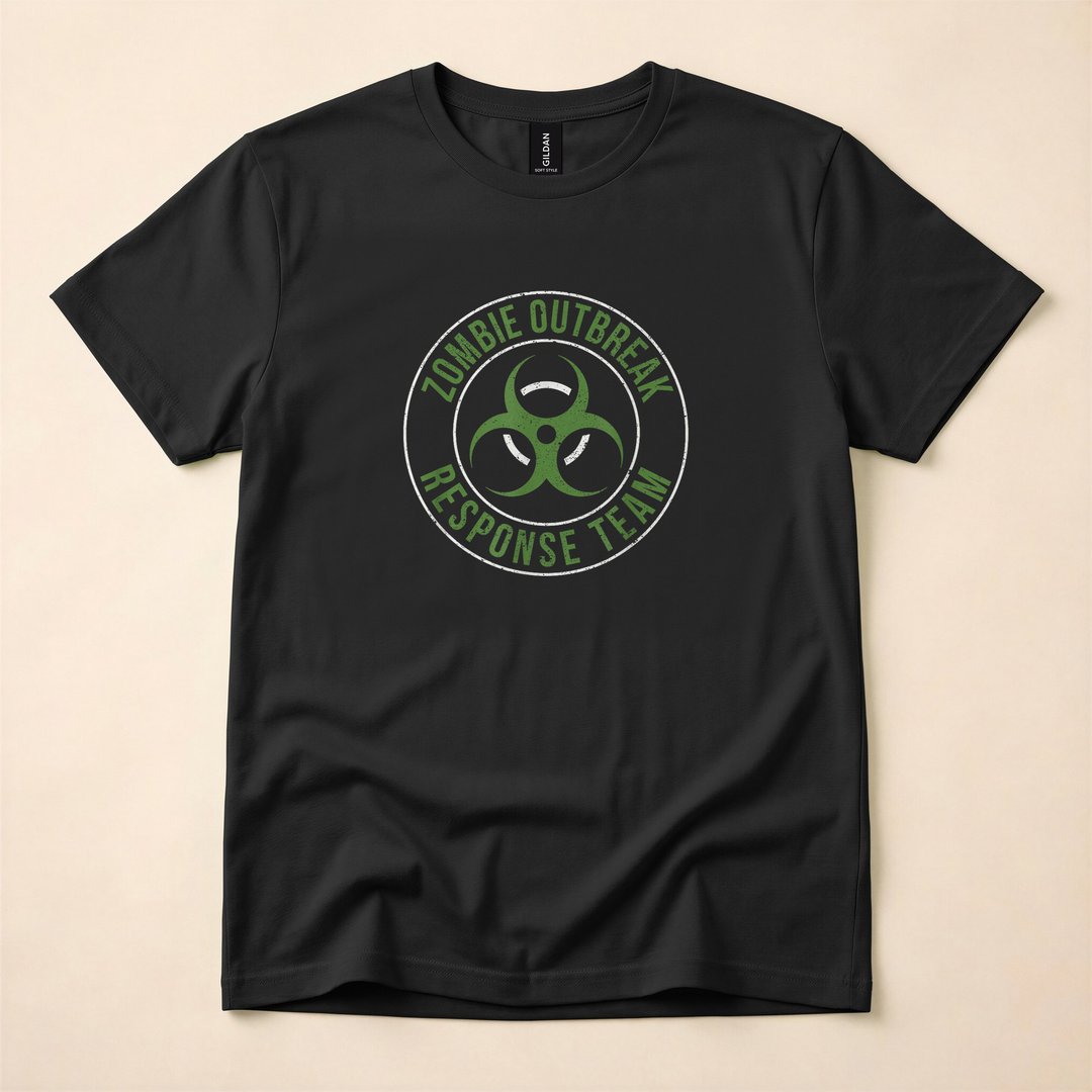 Zombie Outbreak Response Team Gas Mask Halloween T-Shirt