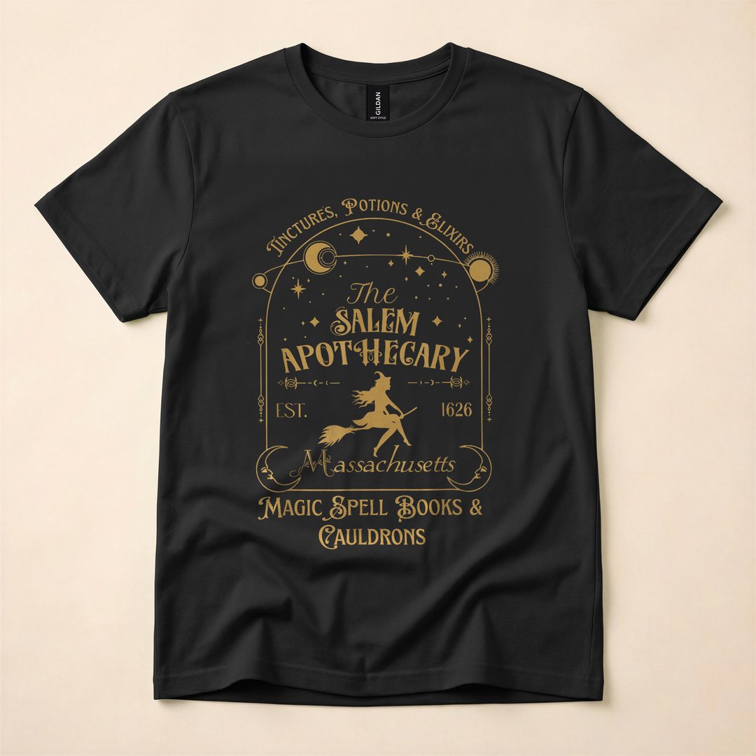 Salem Apothecary Boho Celestial Witchy Halloween T-Shirt - photo 1