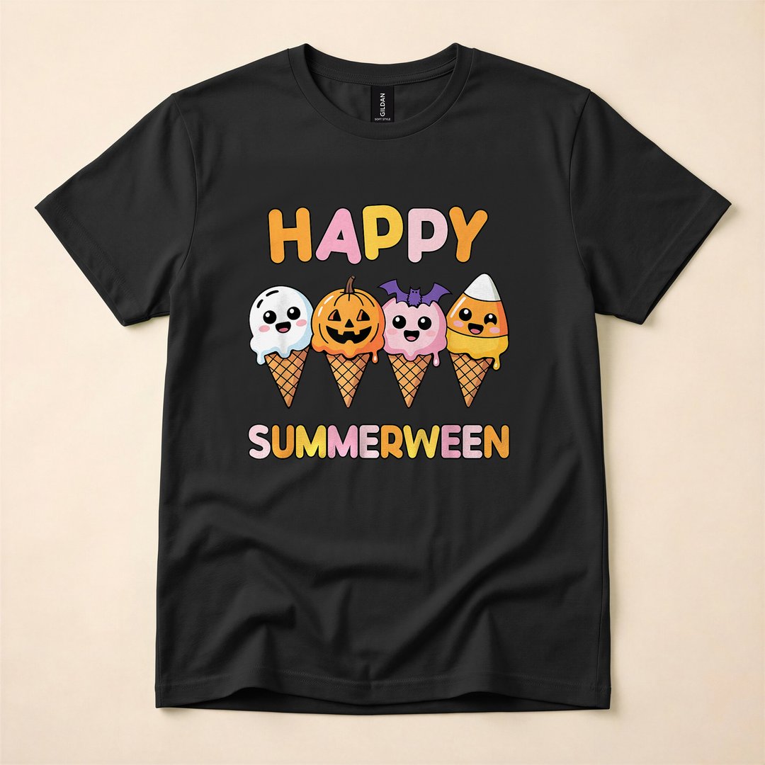 Happy Summerween Summer Halloween Ice Cream T-Shirt