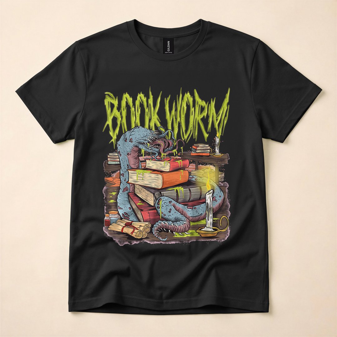 Bookworm Monster Funny Horror Reading Lover T-Shirt
