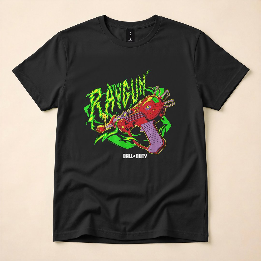 Call of Duty Zombies Raygun Neon Retro Logo T-Shirt
