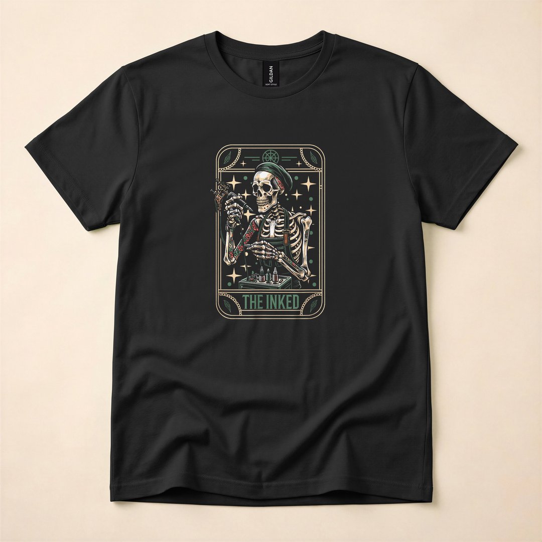 Death Skeleton Tarot Card Goth Tattoo Art T-Shirt
