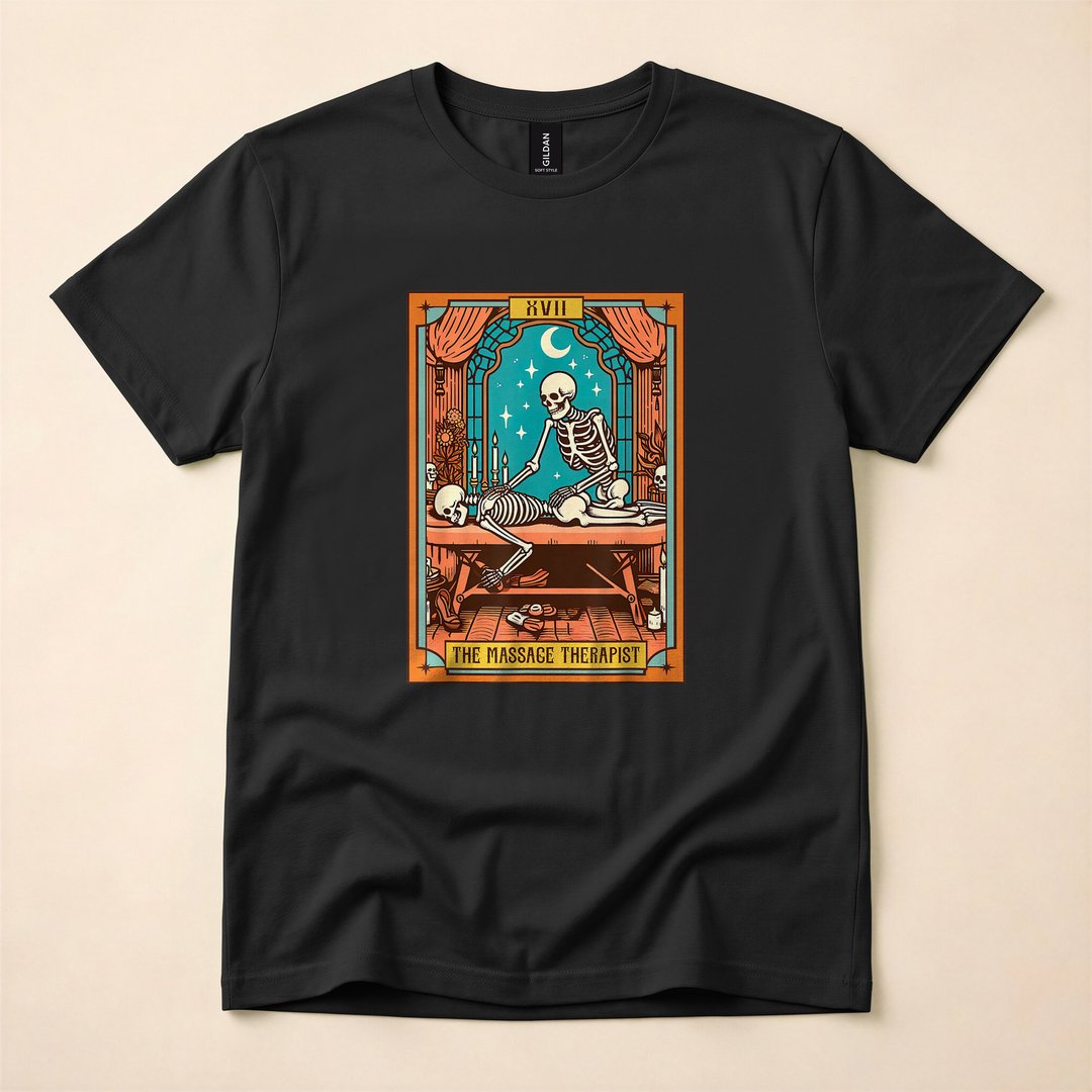 Funny Skeleton Massage Therapist Tarot Card T-Shirt