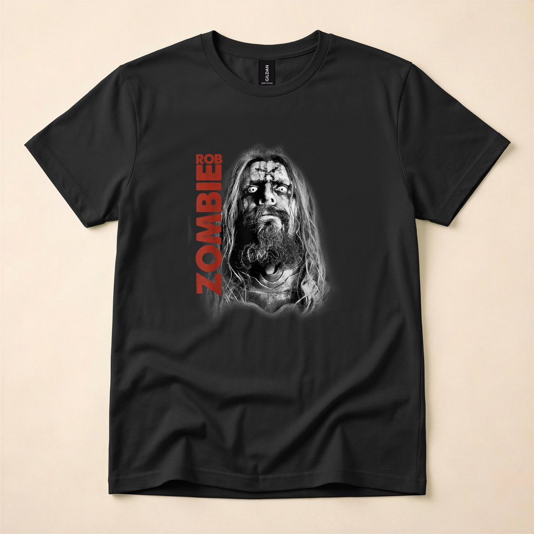 Rob Zombie Unmasked Face Horror Portrait T-Shirt