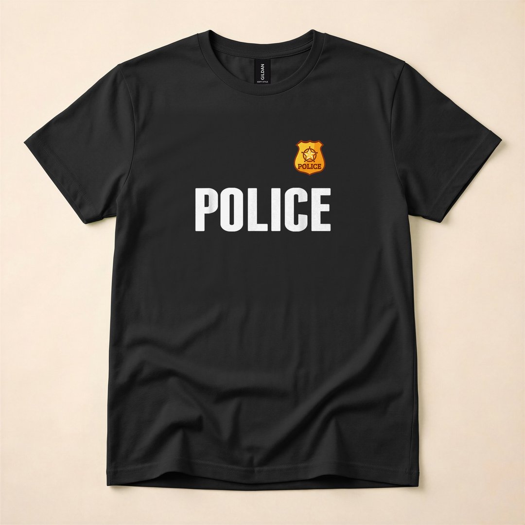 Police Officer Halloween Costume Kids Cop T-Shirt