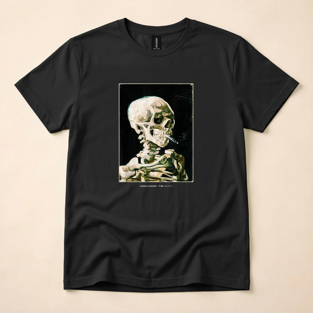 Van Gogh Skeleton Aesthetic Streetwear Halloween T-Shirt