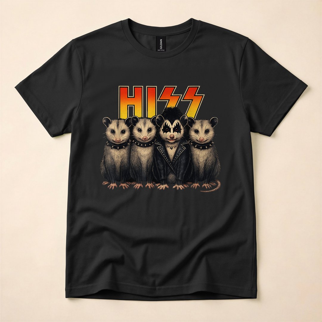 Hiss Possum Rock Band Halloween Costume T-Shirt