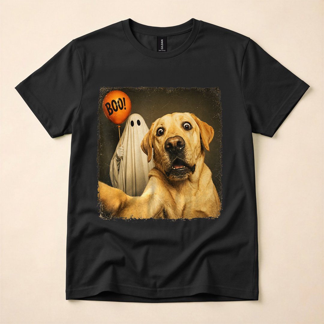 Boo Yellow Labrador Halloween Ghost Dog T-Shirt