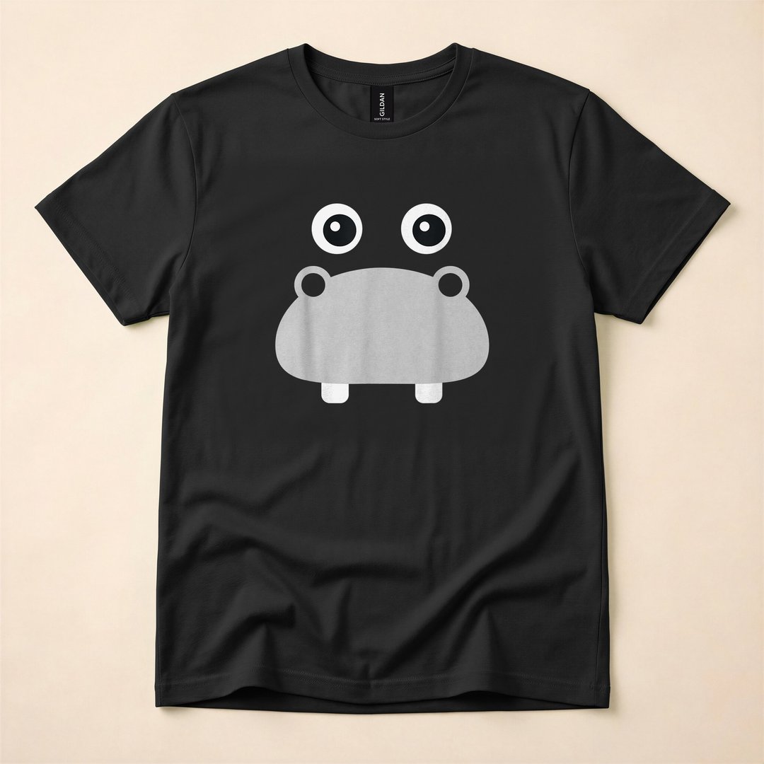 Kawaii Hippo Face Easy Halloween Costume T-Shirt - photo 3