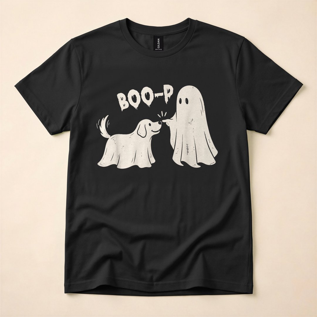 Boo-p Ghost Dog Funny Halloween Dog Mom T-Shirt