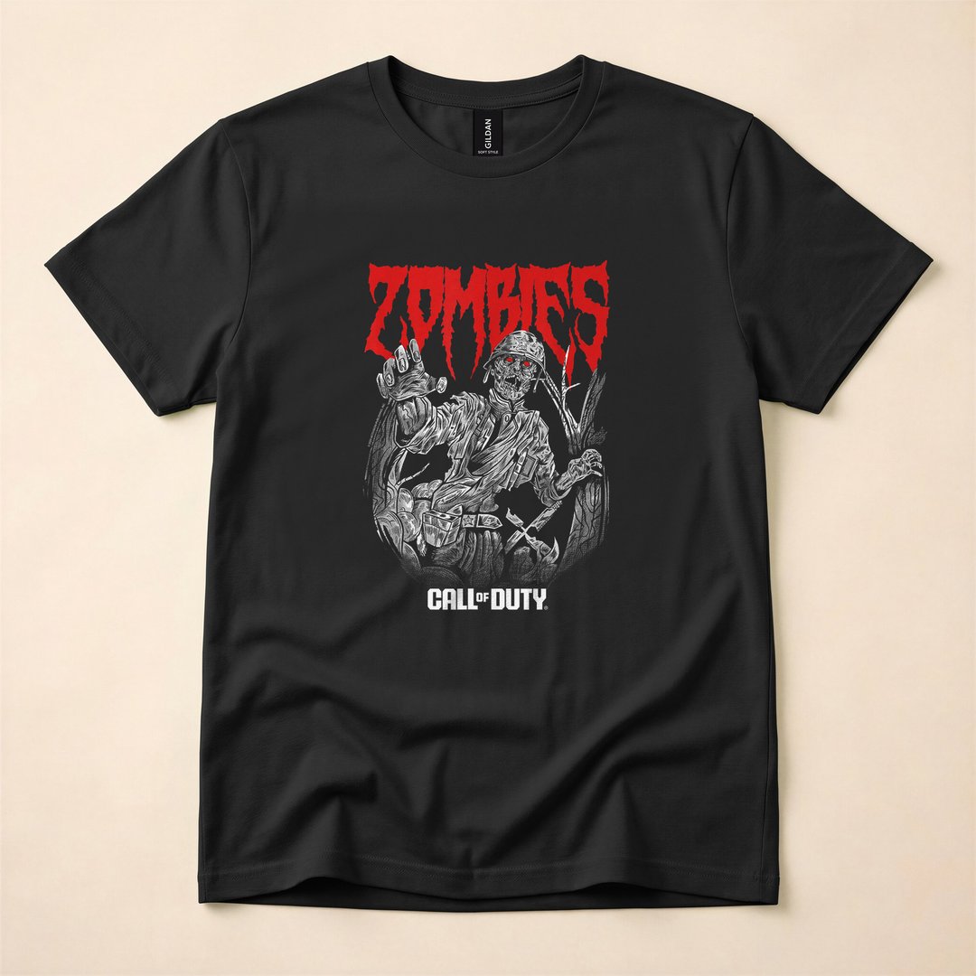 Call of Duty Zombies Retro Gaming Horror T-Shirt