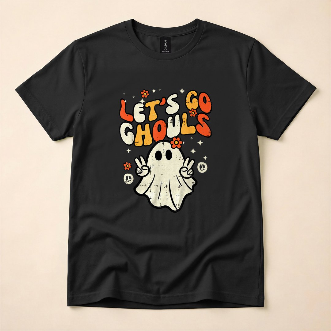 Let's Go Ghouls Retro Ghost Halloween Costume T-Shirt