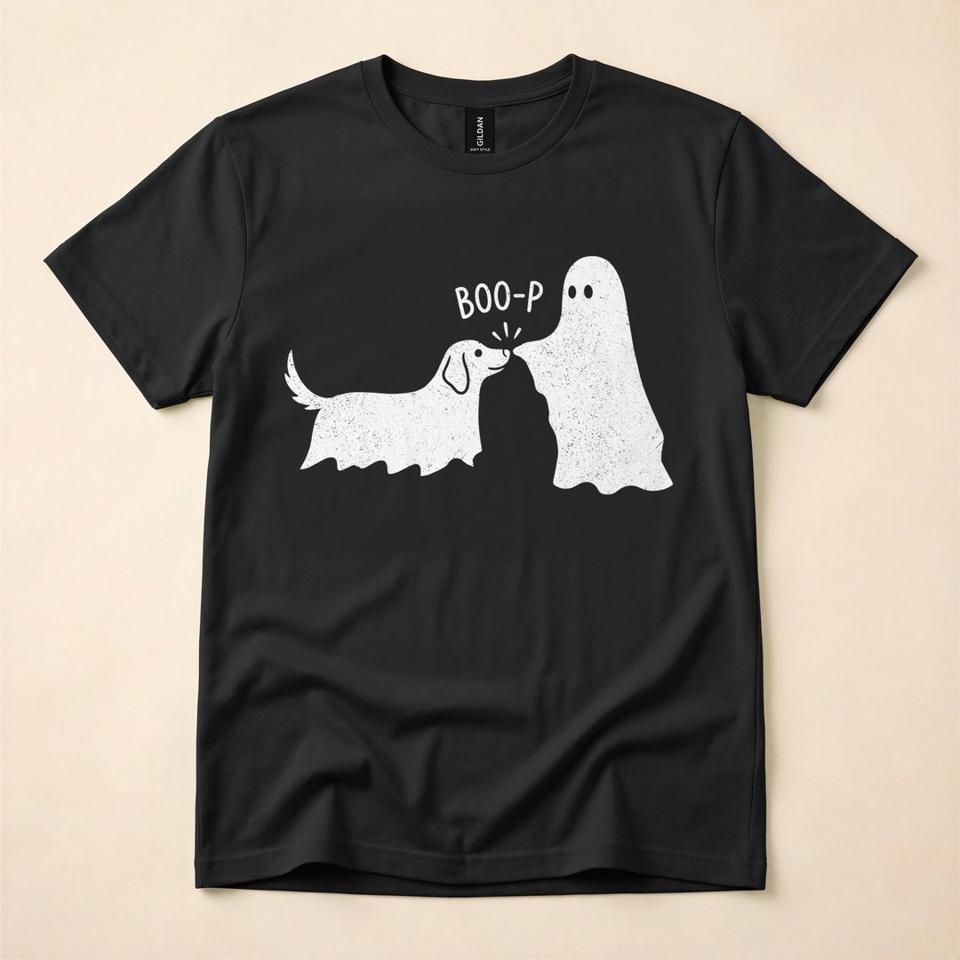 Boo-p Ghost Dog Funny Halloween Dog Mom T-Shirt