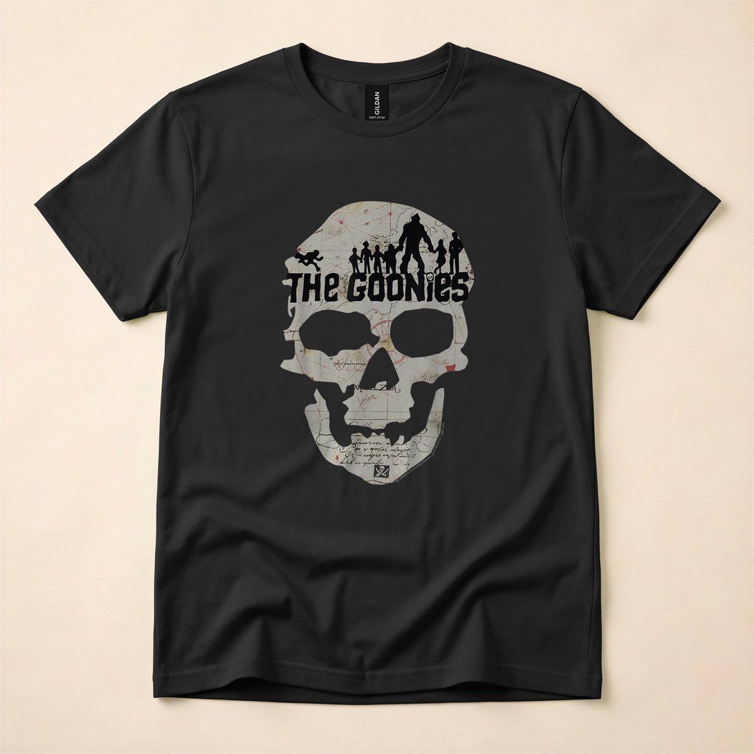 Goonies Skeleton Treasure Map Poster Halloween T-Shirt